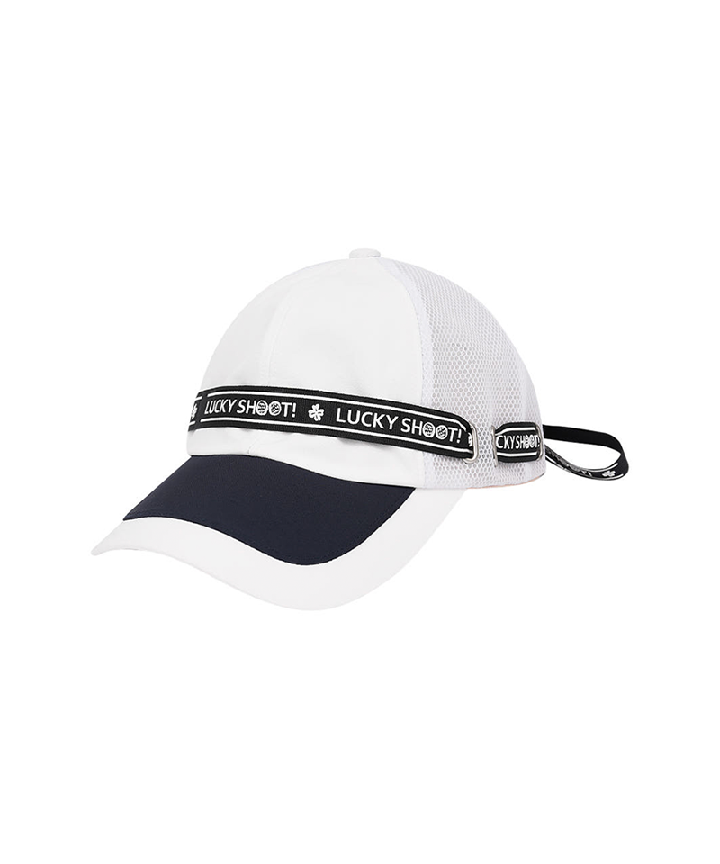 Castelbajac Women's Ribbon Point Mesh Ball Cap - White