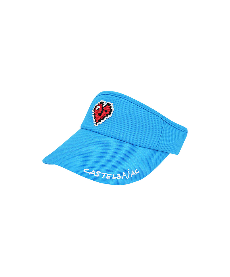 Castelbajac Women's Heart Pixel Summer Sun Cap - Blue