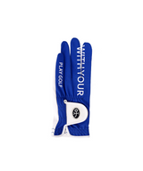 Castelbajac Men's Synthetic Leather Slogan Gloves - Blue