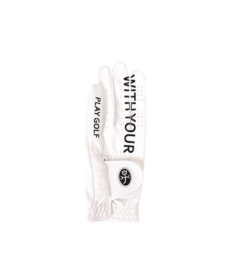 Castelbajac Men's Synthetic Leather Slogan Gloves - White