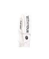 Castelbajac Men's Synthetic Leather Slogan Gloves - White