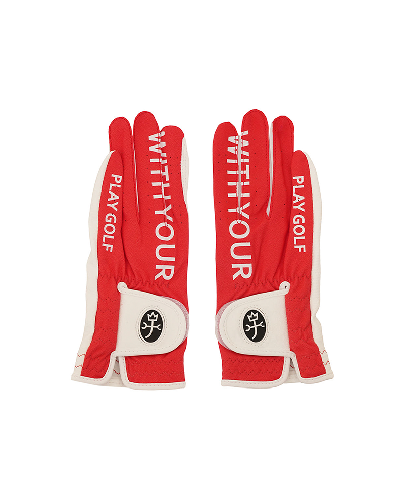 Castelbajac Women's Synthetic Leather Logo Two-Handed Gloves - Red
