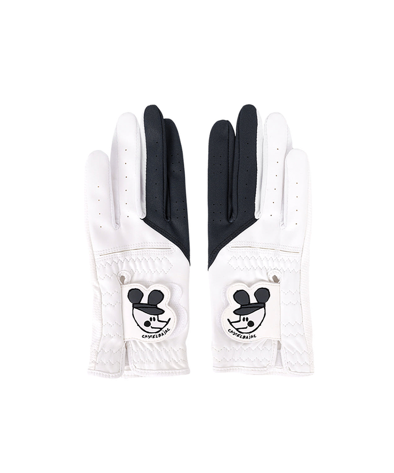 Castelbajac Women's Synthetic Leather Character Two-Handed Gloves - Black