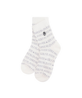 Castelbajac Men's Lettering Pattern Point Mid-calf Socks - White