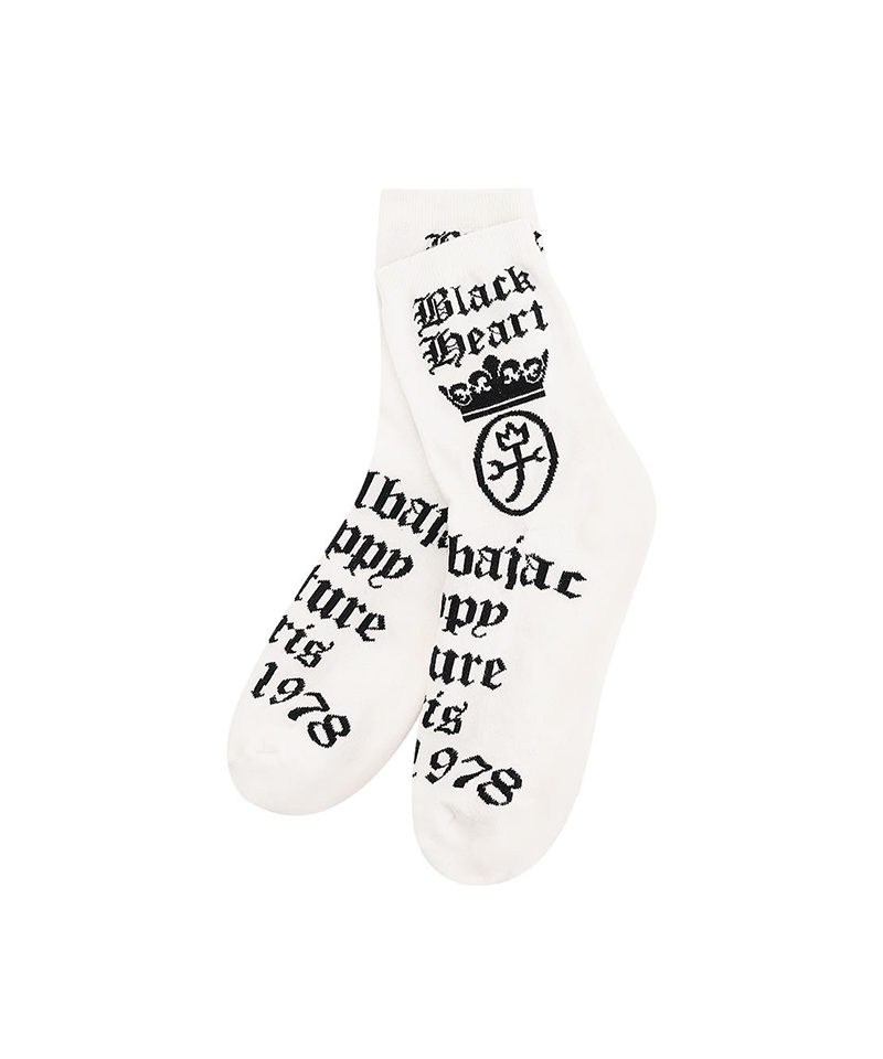 Castelbajac Men's Capsule Line Pattern Point Long Socks - White