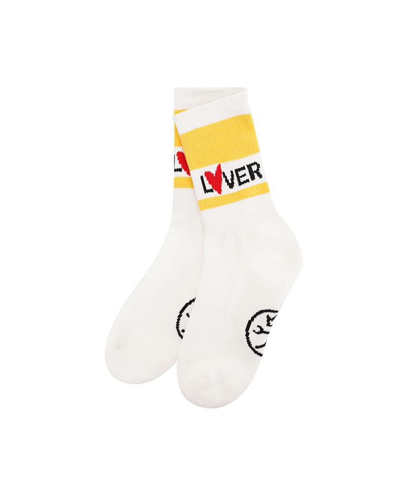 Castelbajac Women's Color Block Slogan Long Socks - Yellow