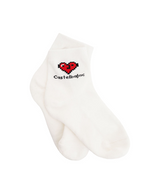 Castelbajac Women's Heart Point Mid-calf Socks - White