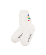 Castelbajac Women's Slogan Point Long Socks - White