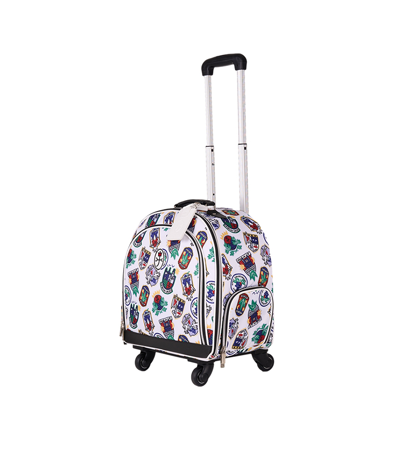 Castelbajac Women's Symbol Pattern Wheeled Trolley Bag - White