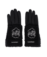 Castelbajac Women's Embroidered Fleece Gloves - Black