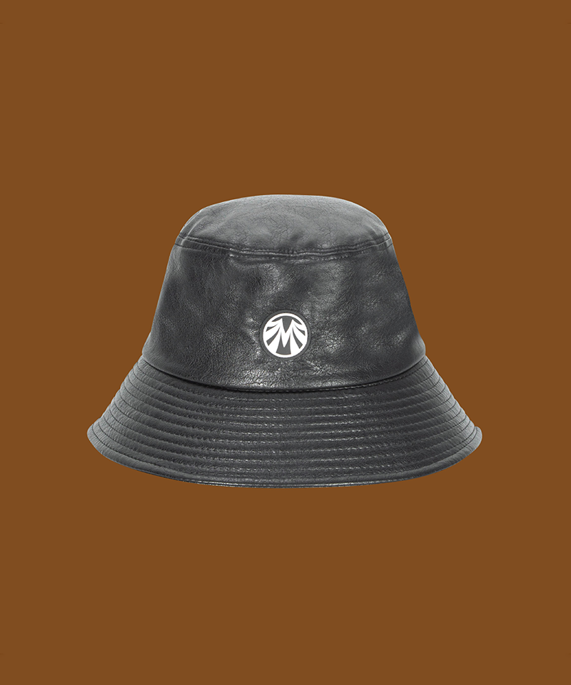 Black Label Leather Bucket Hat  - 2 Colors