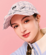 Hexagonal Pattern Cotton Ribbon Hat - Gray