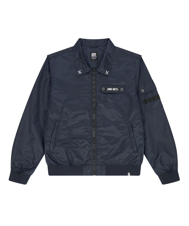 Jamie West Collar Point Work Jumper - Navy