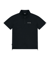 Jamie West Half Zip-up Ventilation Stand Collar P-Shirts - Black