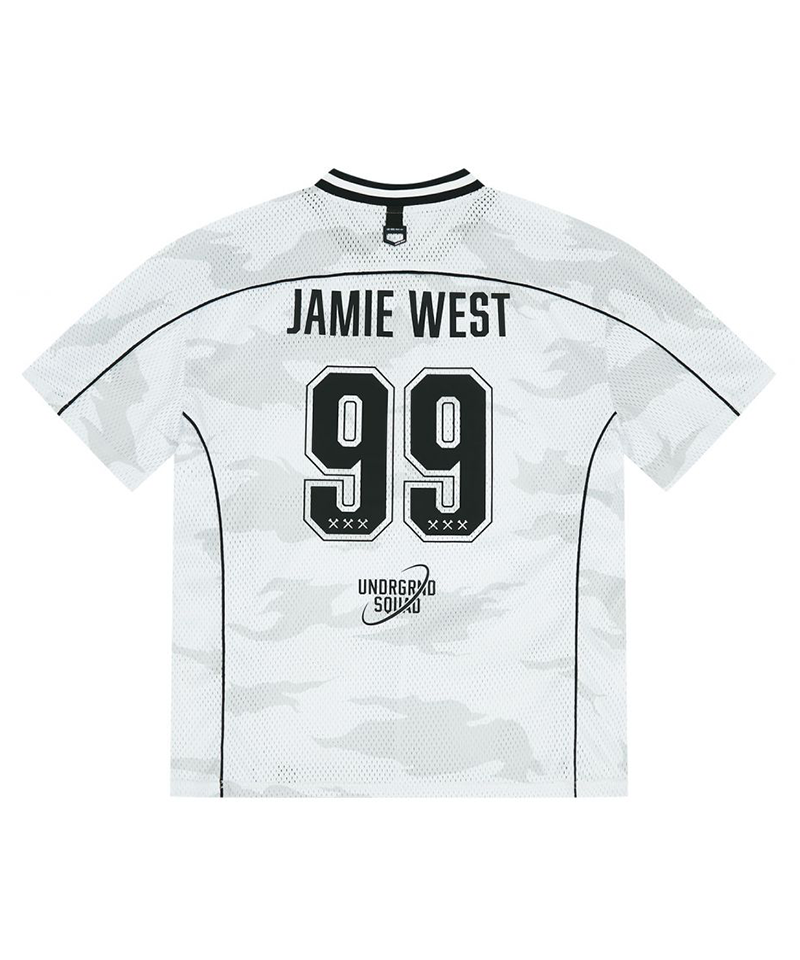 Jamie West No.99 Vneck Mesh Camo T-Shirts - White