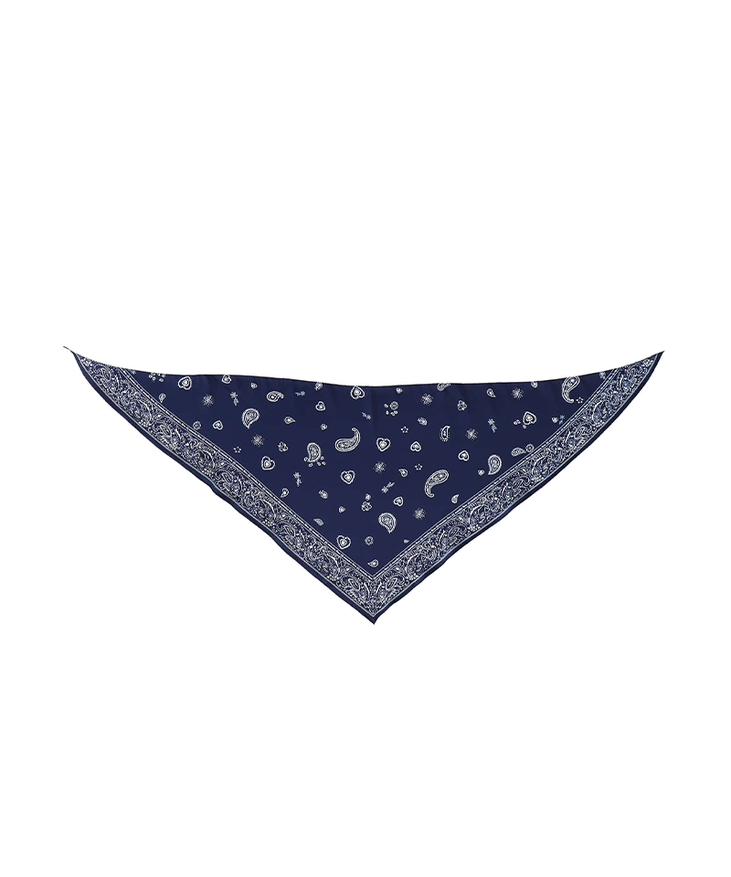 Monday Flow Paisley Triangle Scarf - Navy