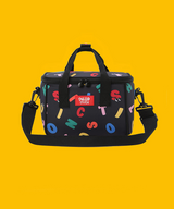 Lunch Cooler Bag Shoulder Strap Alphabet - Black