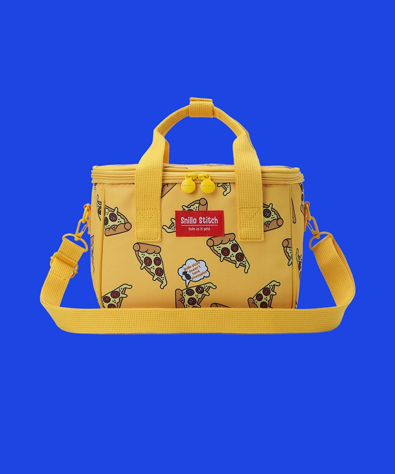 Lunch Cooler Bag Shoulder Strap Pizza - Yellow