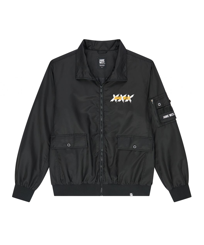 Jamie West Stand Collar Windbreaker - Black
