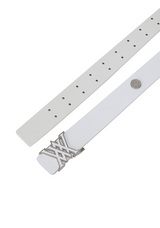 Women's Double Belt - White