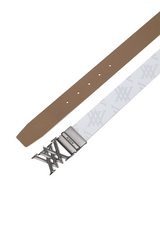 Men's Two Way Pattern Belt - White