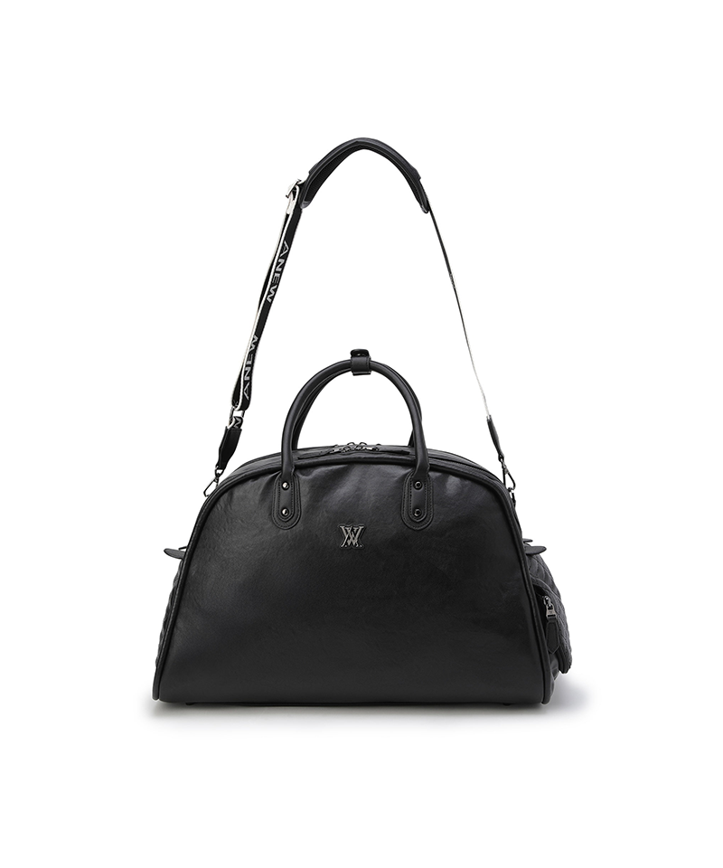 Uni Vintage Leather Boston Bag - Black