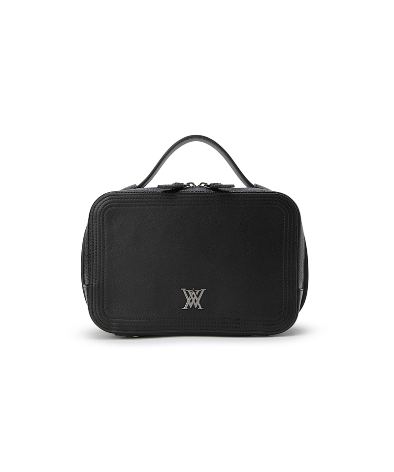 Uni Logo Stitch Square Pouch - Black