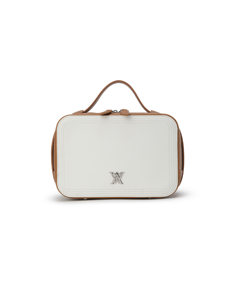 Uni Logo Stitch Square Pouch - Ivory