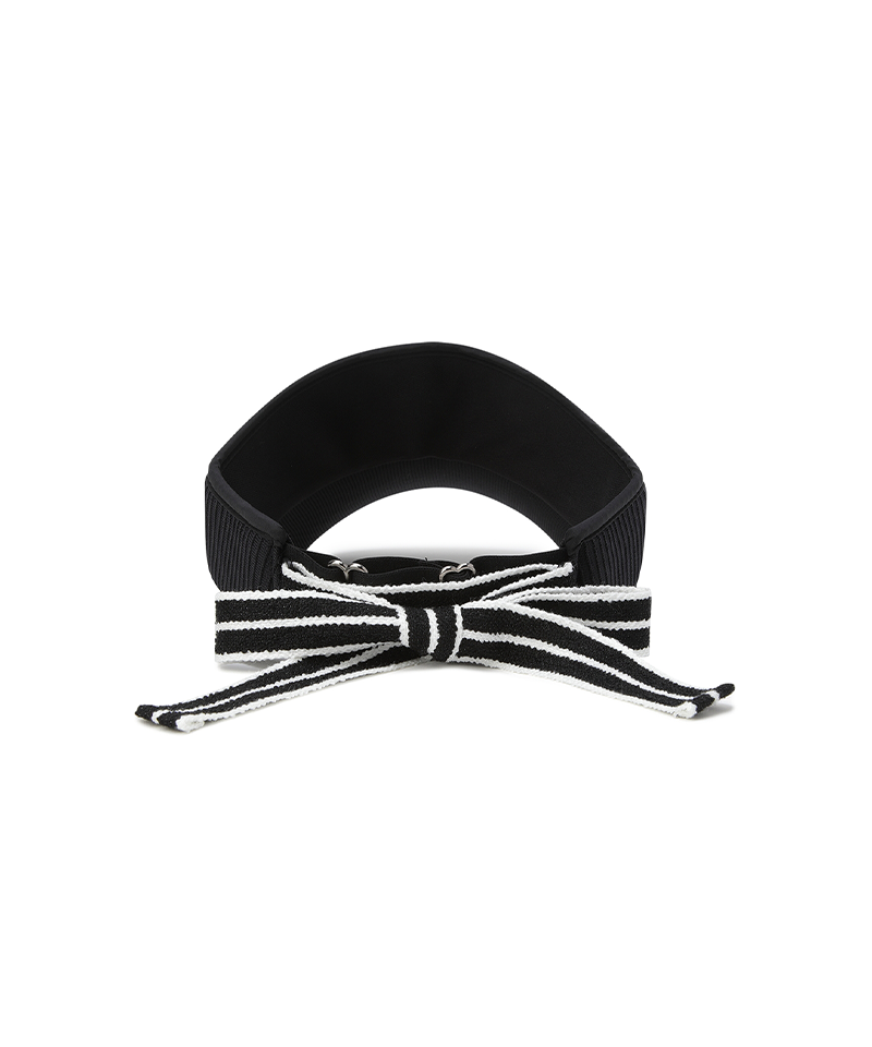 Women's Knit Ribbon Visor - Black