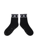Women's Stripe Logo Middle Socks - Black