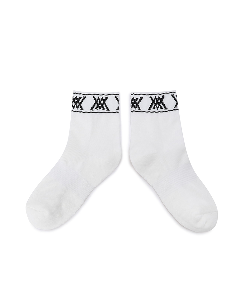 Women's Stripe Logo Middle Socks - White