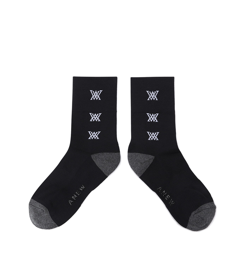 Women's Two Way Middle Socks - Black