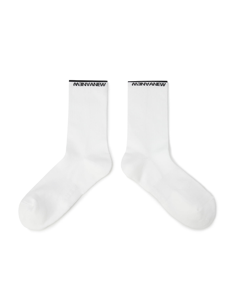 Men's Basic Middle Socks - White