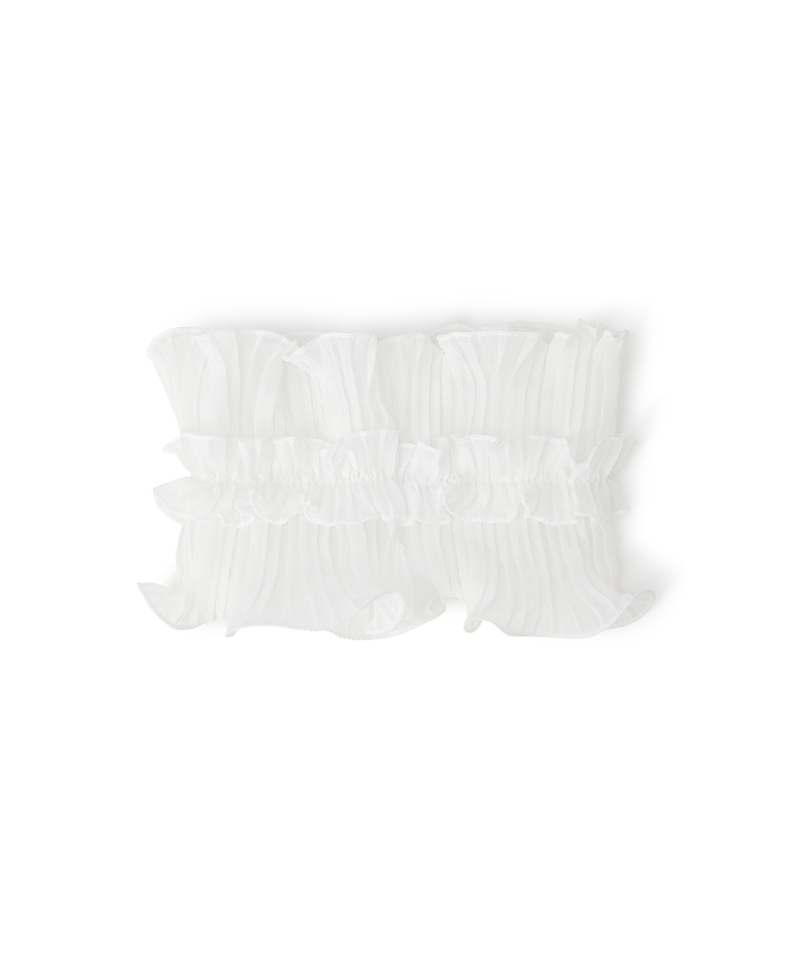 Women's Frill Neck Cover - White