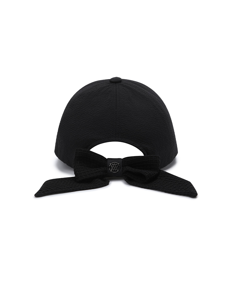 Women's Ribbon Ball Cap - Black