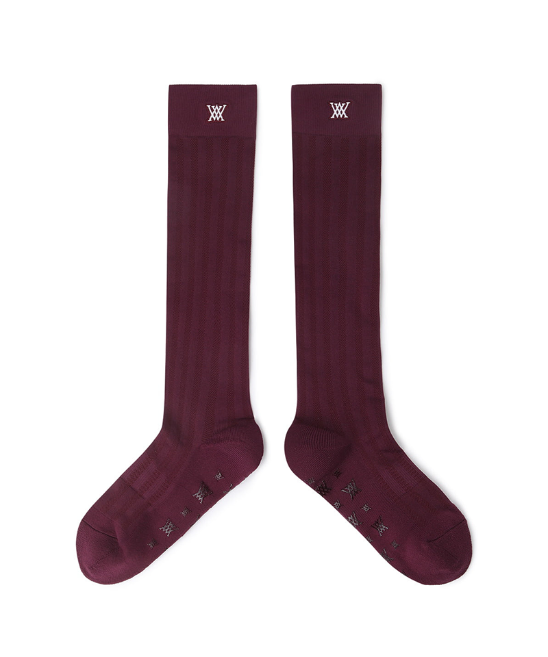 Women's Color Pop Knee Socks - Burgundy