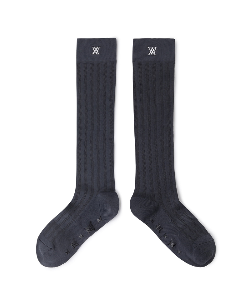 Women's Color Pop Knee Socks - Charcoal Gray