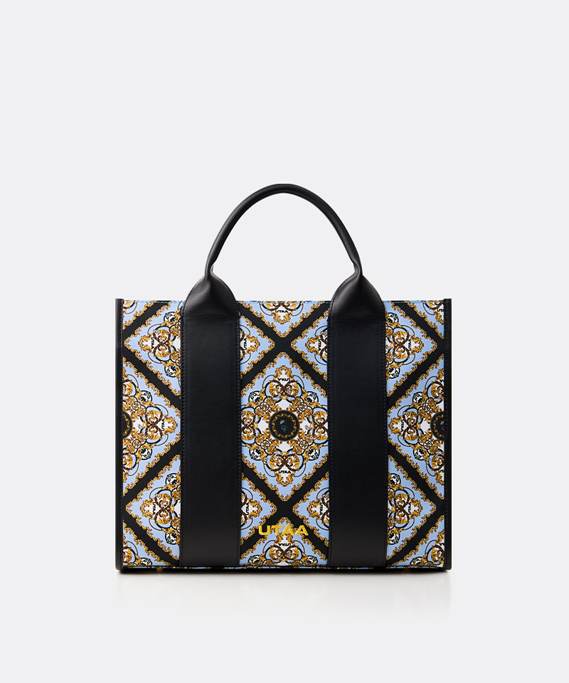 UTAA Midnight Panther Baroque Tote Bag - Sky Blue