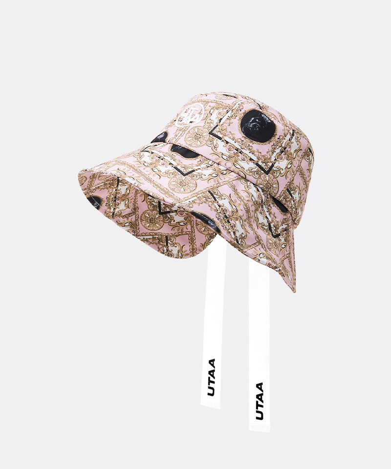 UTAA Women's Color Season Baroque Back Open Bucket Hat - Light Pink