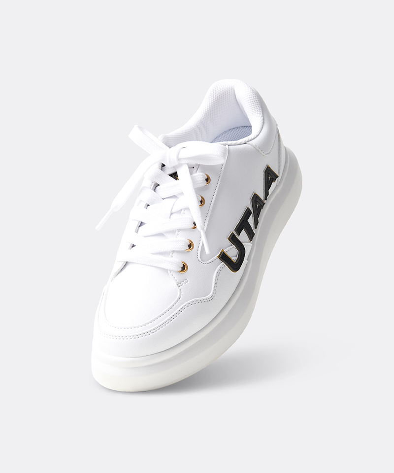 UTAA Women's Gilt Bold Logo Platform Sneakers - White