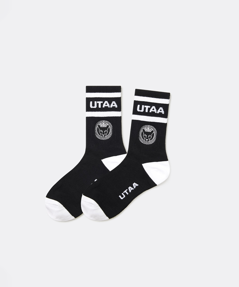 UTAA Women's Ring Panther Line Color Socks - Black