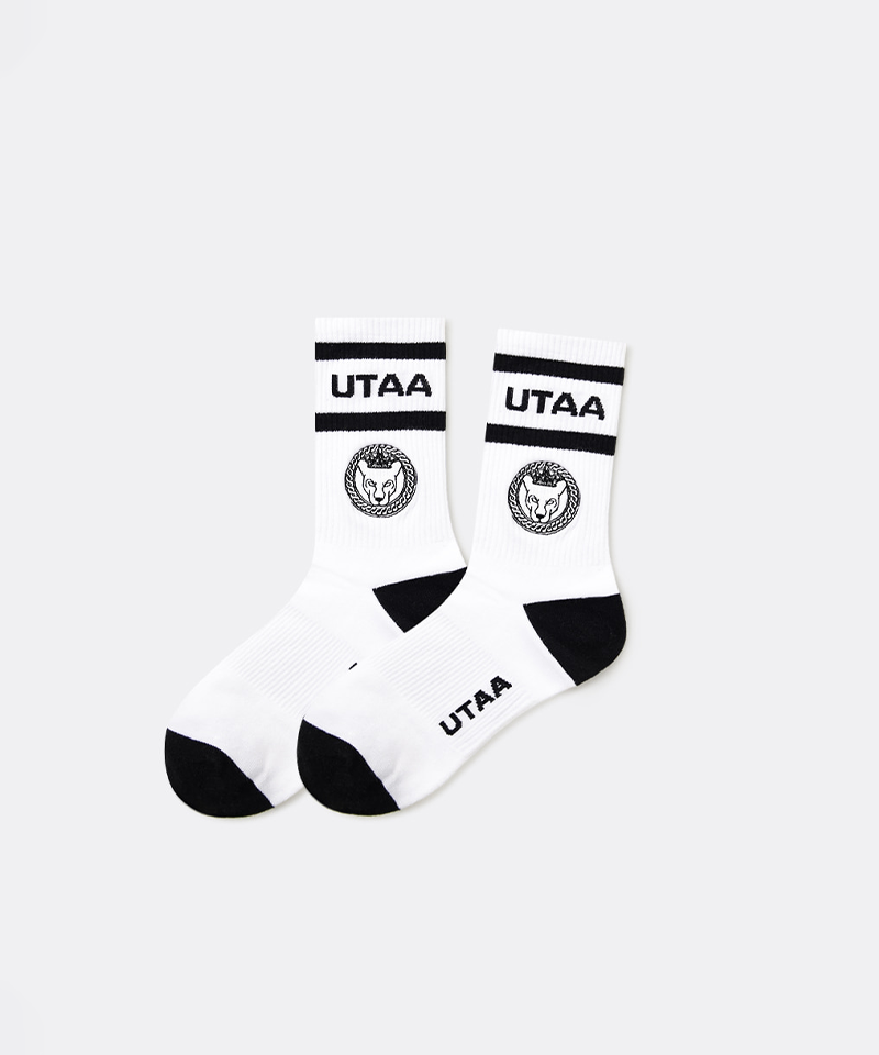 UTAA Women's Ring Panther Line Color Socks - White