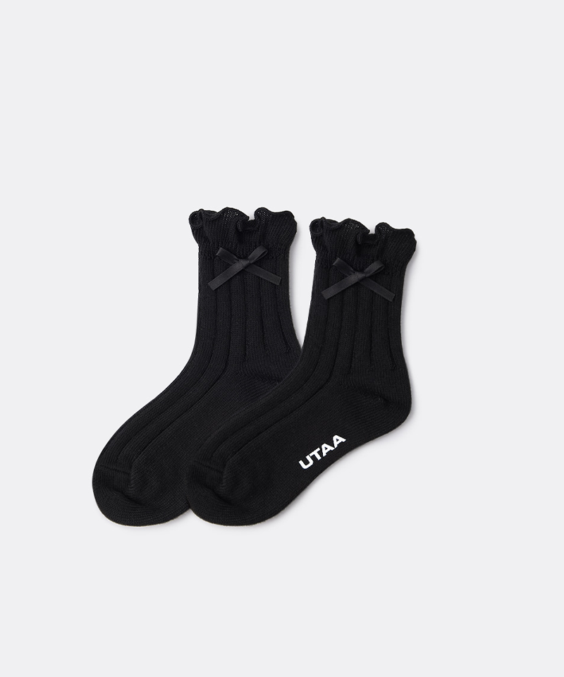 UTAA Women's Laurel Frill Ribbon Socks - Black