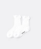 UTAA Women's Laurel Frill Ribbon Socks - White
