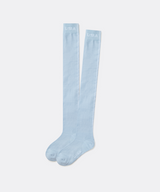 UTAA Women's Muted Shade Color Line Over Knee Socks - Sky Blue