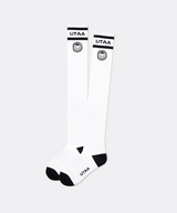 UTAA Women's Ring Panther Line Color Knee Socks - White