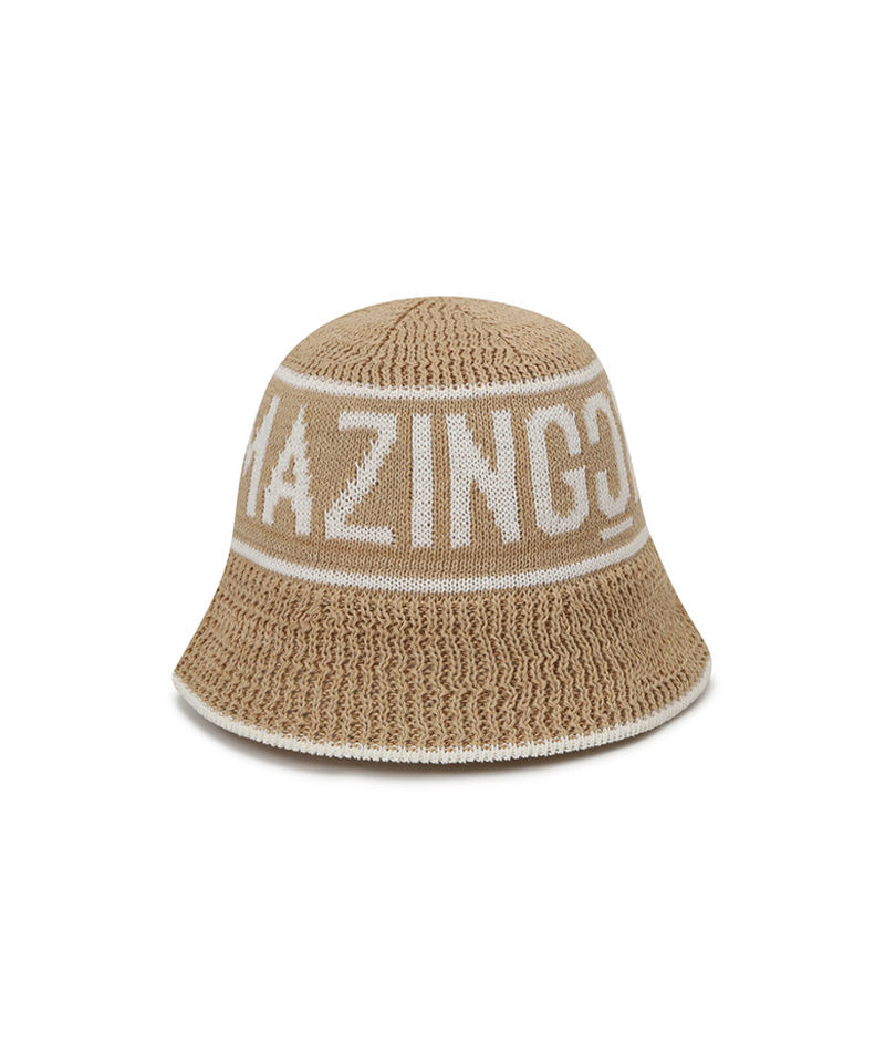 Amazing Cre Logo Cotton Knitted Hat - Light Beige