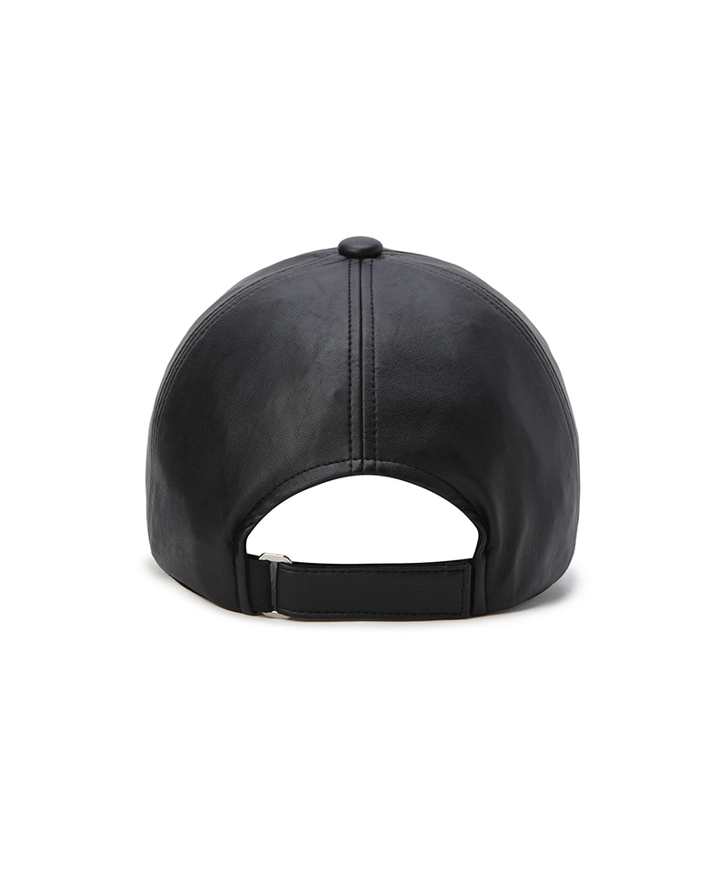 Unisex Leather Like Cap - Black