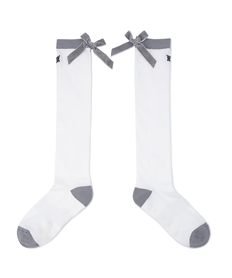 Women's Ribbon Knee Socks - Off White