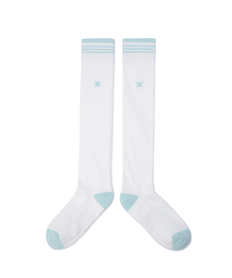 Women's Stripe Knee High Socks - Off White